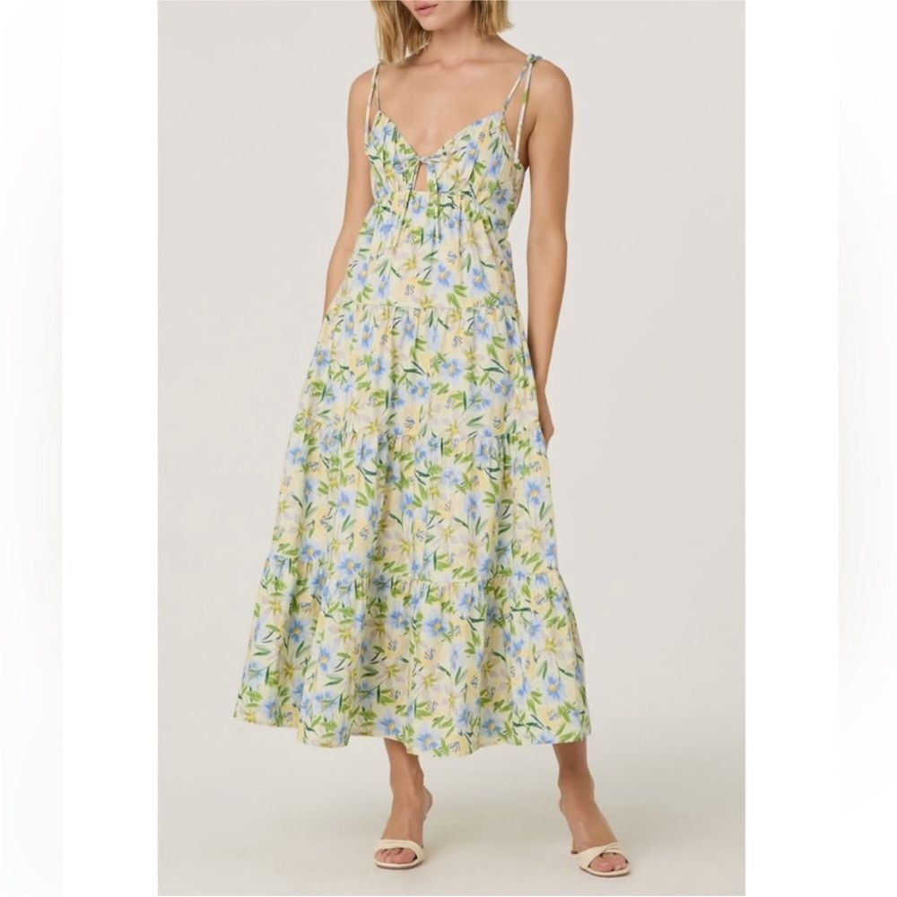 NWT ASTR the  Label Tie Strap Tiered Maxi
Dress